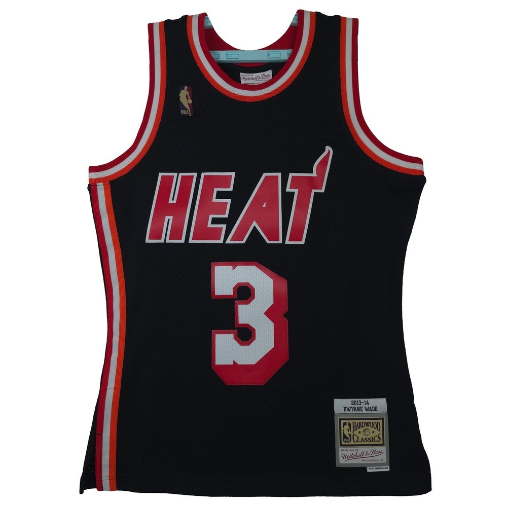 Dwayne Wade Miami Heat Mitchell & Ness NBA Small Jersey 2013-14 Black #3 NWT